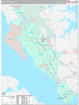 Newport News Wall Map Premium Style